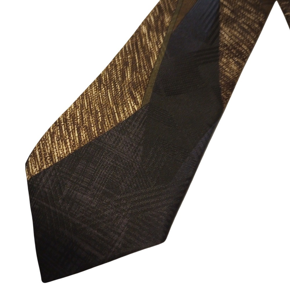 Puritan Special Edition Men Necktie Abstract Geometric Brown Olive Navy Blue USA